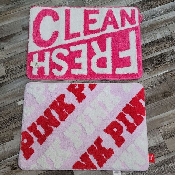 New Victoria's Secret PINK Bath Mats - Pink and Clean Fresh - Picture 1 of 3